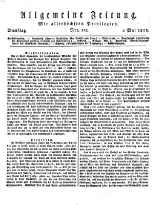 Allgemeine Zeitung Dienstag 2. Mai 1815