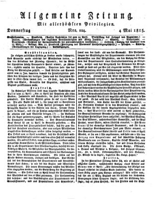 Allgemeine Zeitung Donnerstag 4. Mai 1815