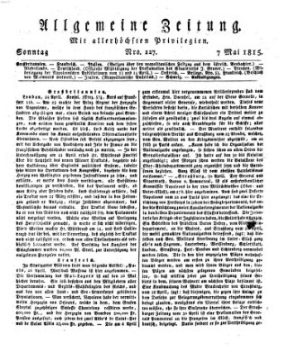 Allgemeine Zeitung Sonntag 7. Mai 1815