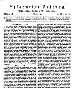 Allgemeine Zeitung Mittwoch 10. Mai 1815