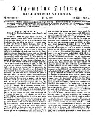 Allgemeine Zeitung Samstag 27. Mai 1815