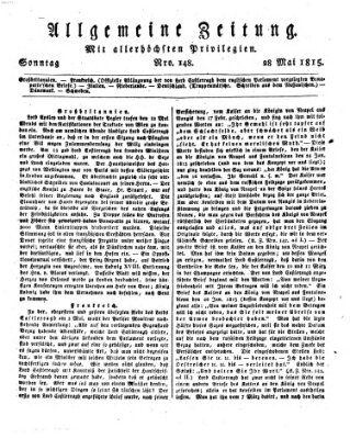 Allgemeine Zeitung Sonntag 28. Mai 1815