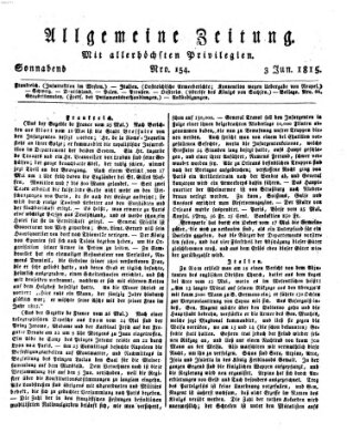 Allgemeine Zeitung Samstag 3. Juni 1815