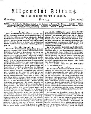 Allgemeine Zeitung Sonntag 4. Juni 1815