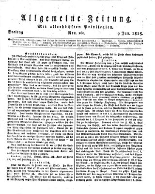 Allgemeine Zeitung Freitag 9. Juni 1815