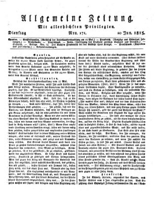 Allgemeine Zeitung Dienstag 20. Juni 1815