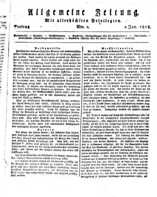 Allgemeine Zeitung Freitag 2. Januar 1818