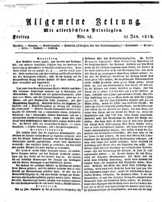 Allgemeine Zeitung Freitag 23. Januar 1818