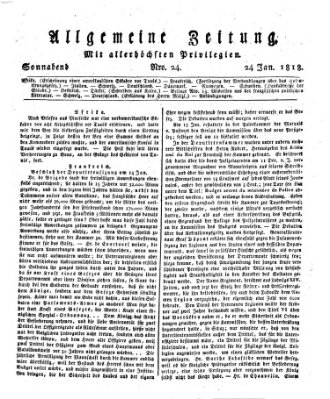 Allgemeine Zeitung Samstag 24. Januar 1818