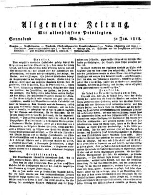 Allgemeine Zeitung Samstag 31. Januar 1818