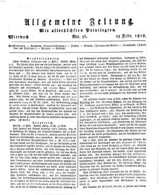 Allgemeine Zeitung Mittwoch 25. Februar 1818