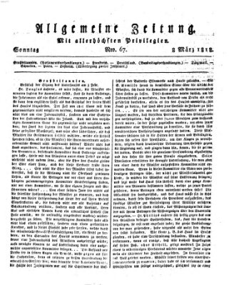 Allgemeine Zeitung Sonntag 8. März 1818