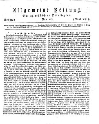 Allgemeine Zeitung Sonntag 3. Mai 1818