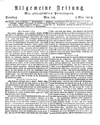 Allgemeine Zeitung Dienstag 5. Mai 1818