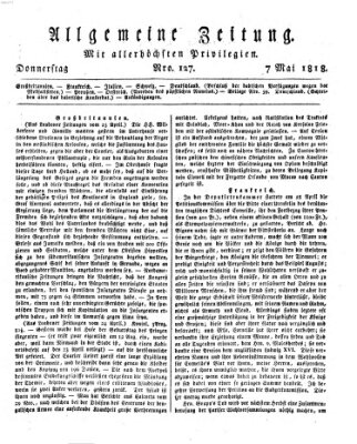 Allgemeine Zeitung Donnerstag 7. Mai 1818