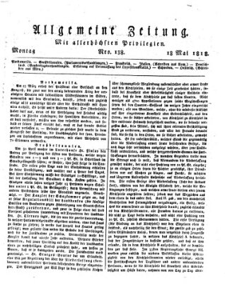 Allgemeine Zeitung Montag 18. Mai 1818