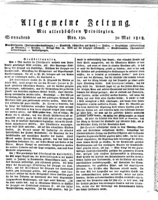 Allgemeine Zeitung Samstag 30. Mai 1818