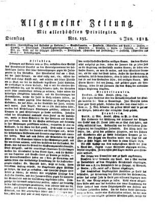 Allgemeine Zeitung Dienstag 2. Juni 1818