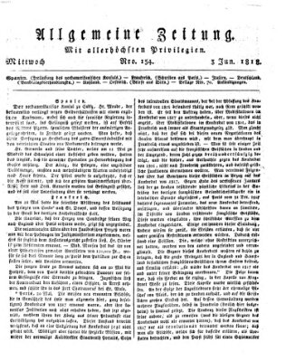 Allgemeine Zeitung Mittwoch 3. Juni 1818