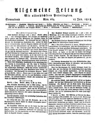 Allgemeine Zeitung Samstag 13. Juni 1818