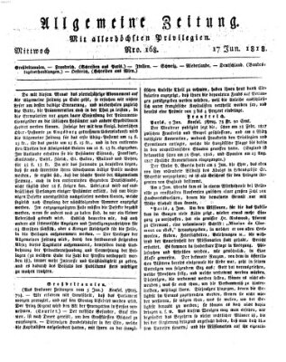 Allgemeine Zeitung Mittwoch 17. Juni 1818