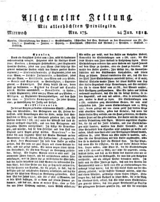 Allgemeine Zeitung Mittwoch 24. Juni 1818