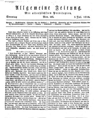 Allgemeine Zeitung Sonntag 5. Juli 1818