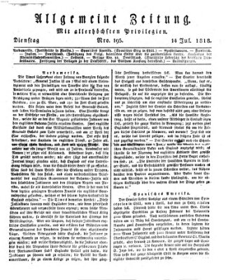 Allgemeine Zeitung Dienstag 14. Juli 1818