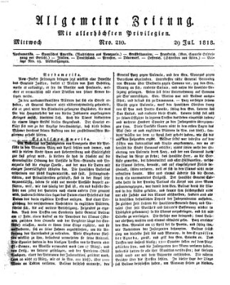 Allgemeine Zeitung Mittwoch 29. Juli 1818