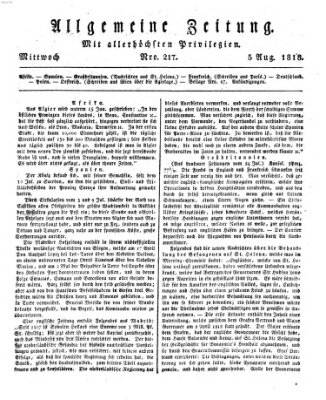 Allgemeine Zeitung Mittwoch 5. August 1818