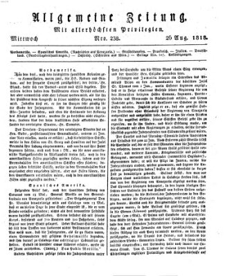 Allgemeine Zeitung Mittwoch 26. August 1818