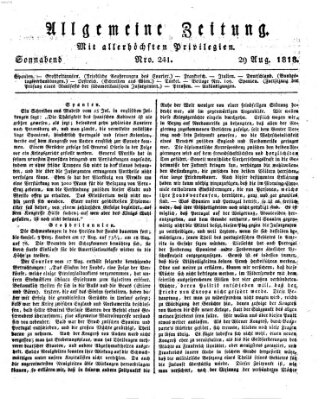 Allgemeine Zeitung Samstag 29. August 1818