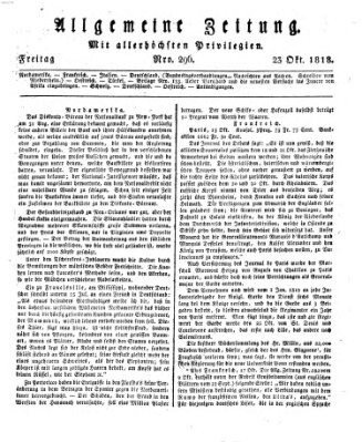 Allgemeine Zeitung Freitag 23. Oktober 1818