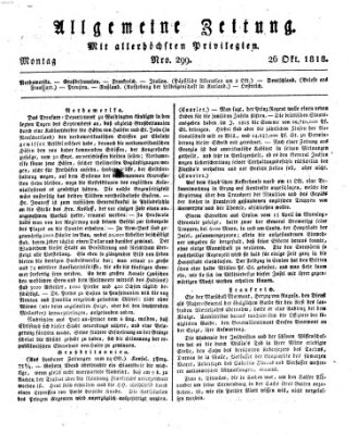 Allgemeine Zeitung Montag 26. Oktober 1818