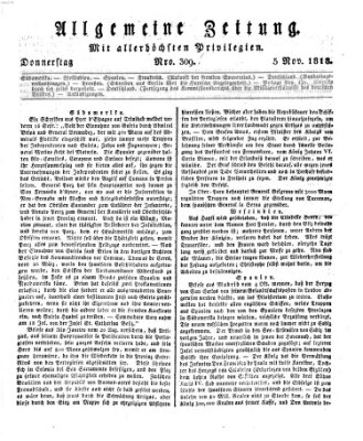 Allgemeine Zeitung Donnerstag 5. November 1818