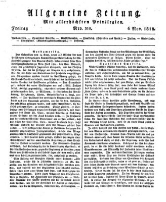 Allgemeine Zeitung Freitag 6. November 1818