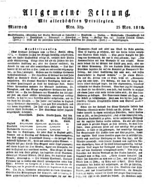 Allgemeine Zeitung Mittwoch 25. November 1818