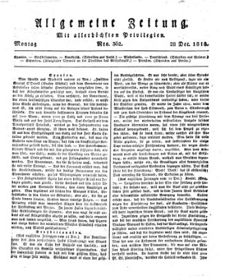 Allgemeine Zeitung Montag 28. Dezember 1818