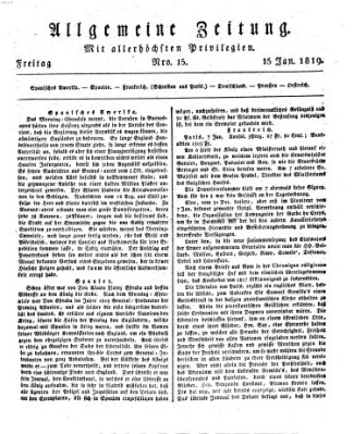 Allgemeine Zeitung Freitag 15. Januar 1819