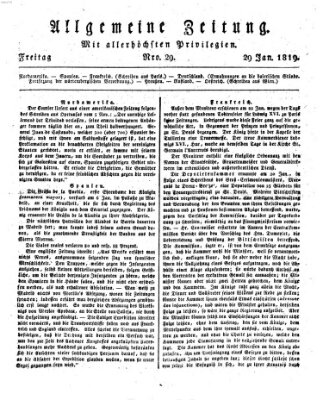 Allgemeine Zeitung Freitag 29. Januar 1819