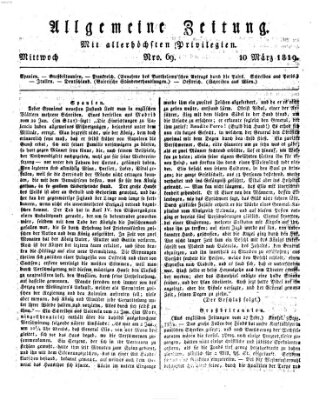 Allgemeine Zeitung Mittwoch 10. März 1819