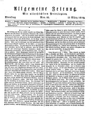 Allgemeine Zeitung Dienstag 23. März 1819