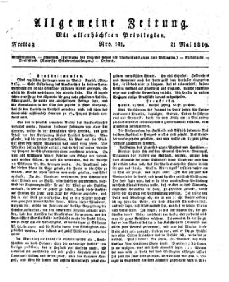 Allgemeine Zeitung Freitag 21. Mai 1819