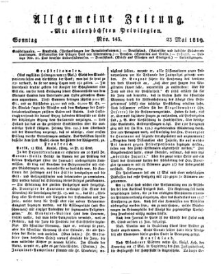 Allgemeine Zeitung Sonntag 23. Mai 1819