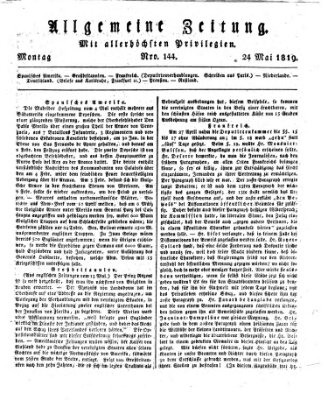 Allgemeine Zeitung Montag 24. Mai 1819