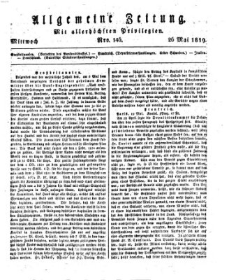 Allgemeine Zeitung Mittwoch 26. Mai 1819