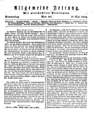 Allgemeine Zeitung Donnerstag 27. Mai 1819