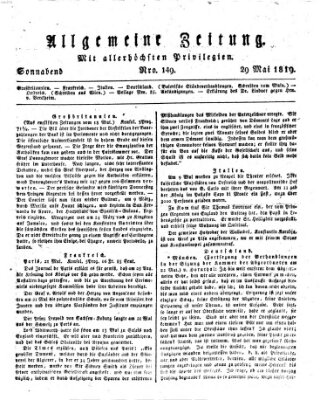 Allgemeine Zeitung Samstag 29. Mai 1819