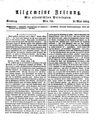 Allgemeine Zeitung Sonntag 30. Mai 1819