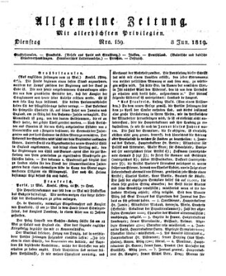 Allgemeine Zeitung Dienstag 8. Juni 1819